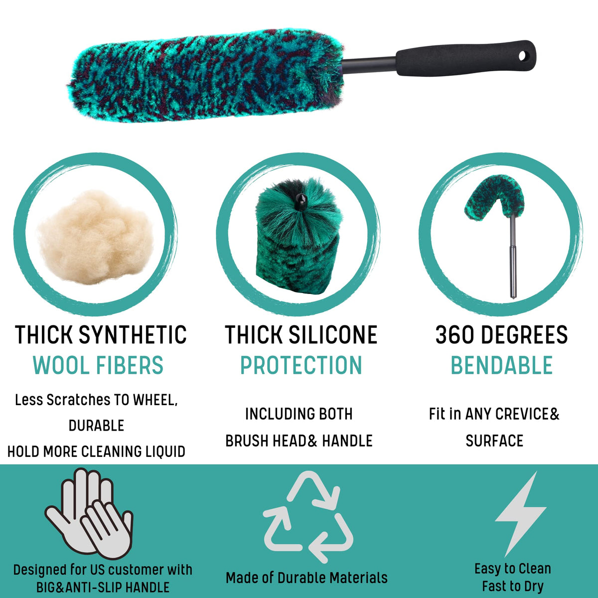 oesee synthetic brush bent 360 degrees to access hard-to-reach areas