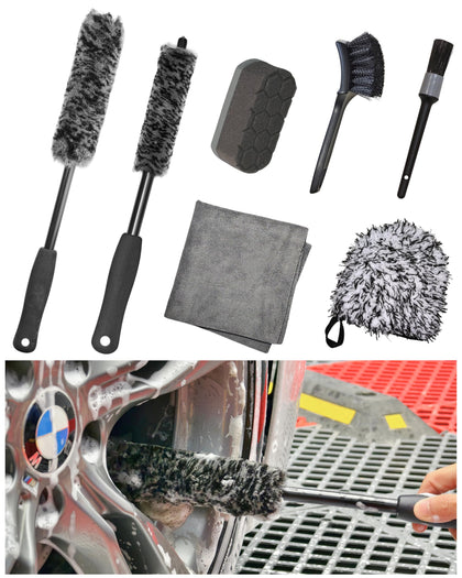 oesee full kit layout showing tools for efficient wheel cleaning