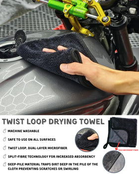 oesee Hex-Logic applicator spreading wax evenly on a motorcycle tank