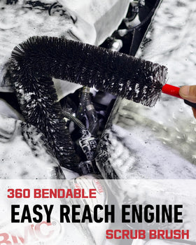 oesee extra-long bendable brush close-up reaching tight spaces for effective scrubbing