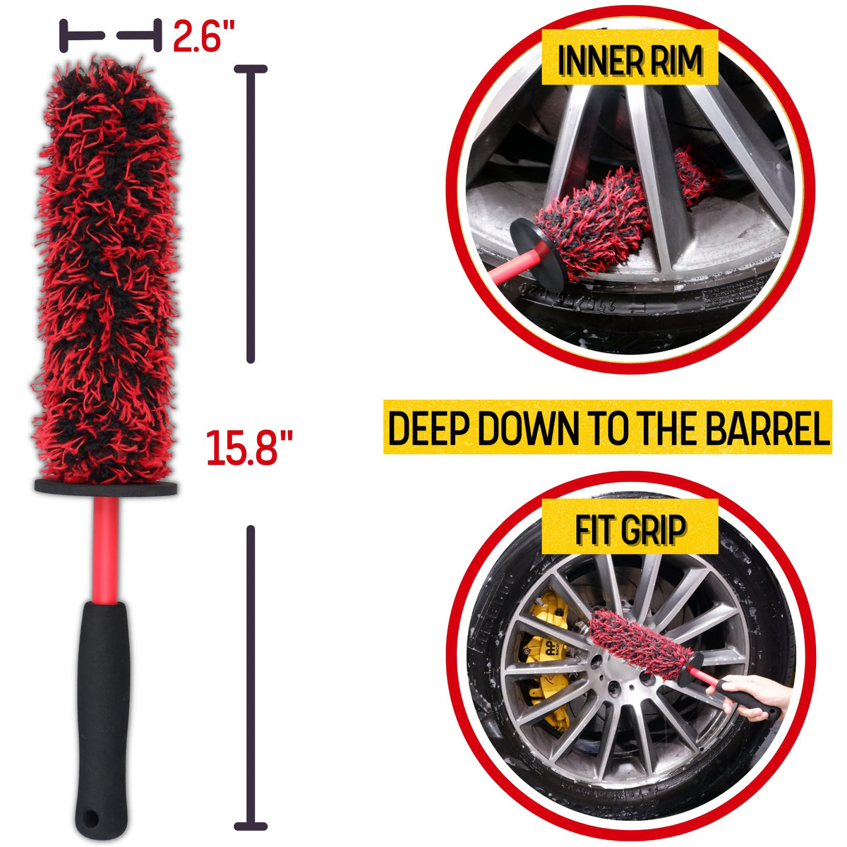 oesee long handle wheel brush cleaning deep barrel for efficient reach