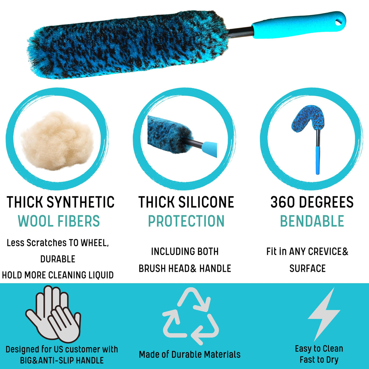 oesee stiff tire brush displaying firm bristles that scrub embedded road grime effectively