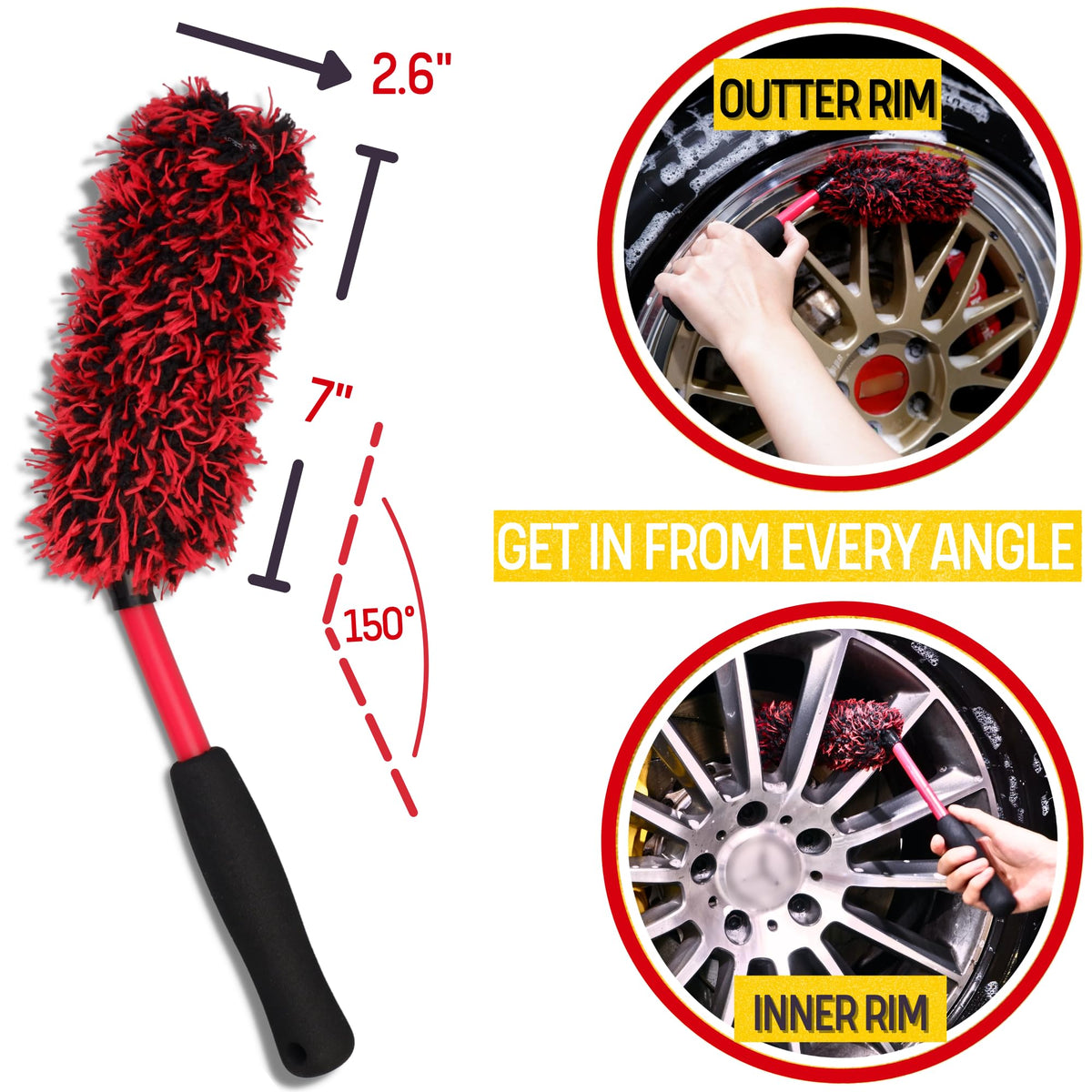 oesee wheel mitt cleaning spokes for scratch-free wheel face detailing
