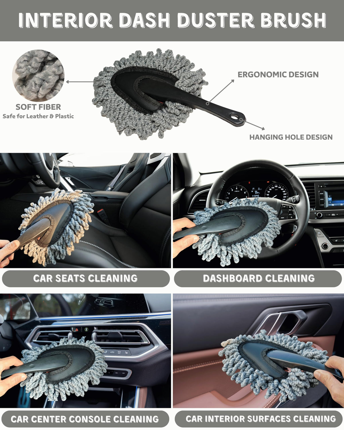 oesee windshield brush swivel head close-up demonstrating angled reach and durable alloy handle