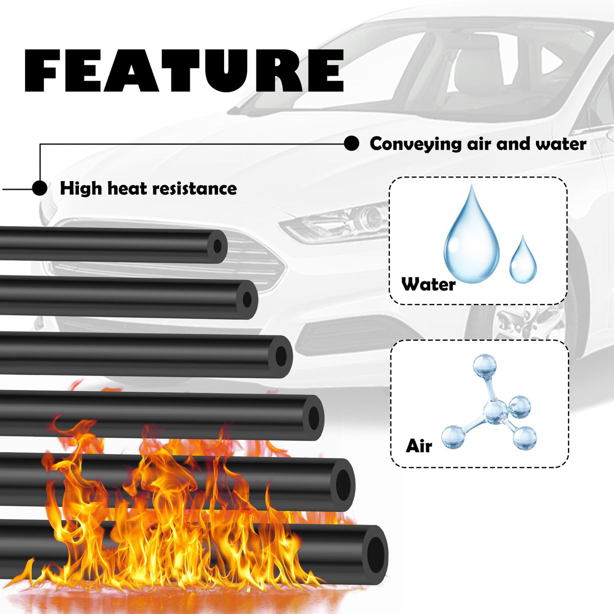 OFBAND installed under hood showing vacuum line routing benefit of heat resistance