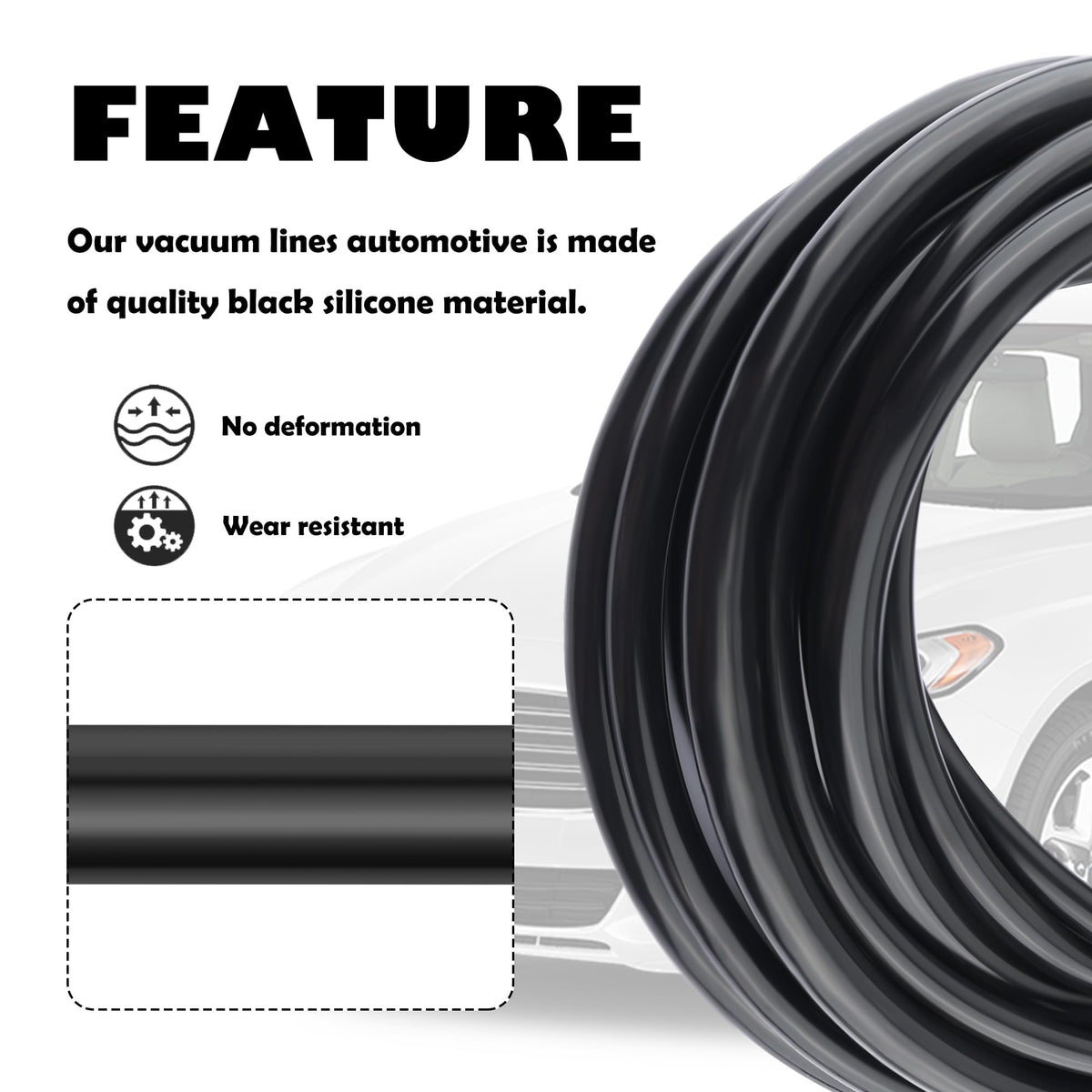 OFBAND tube laid along ruler showing 4.92 feet length for accurate cutting benefit