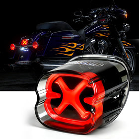 OFFROAD GAMERS front view of X-style smoked tail light showing sleek profile and custom look