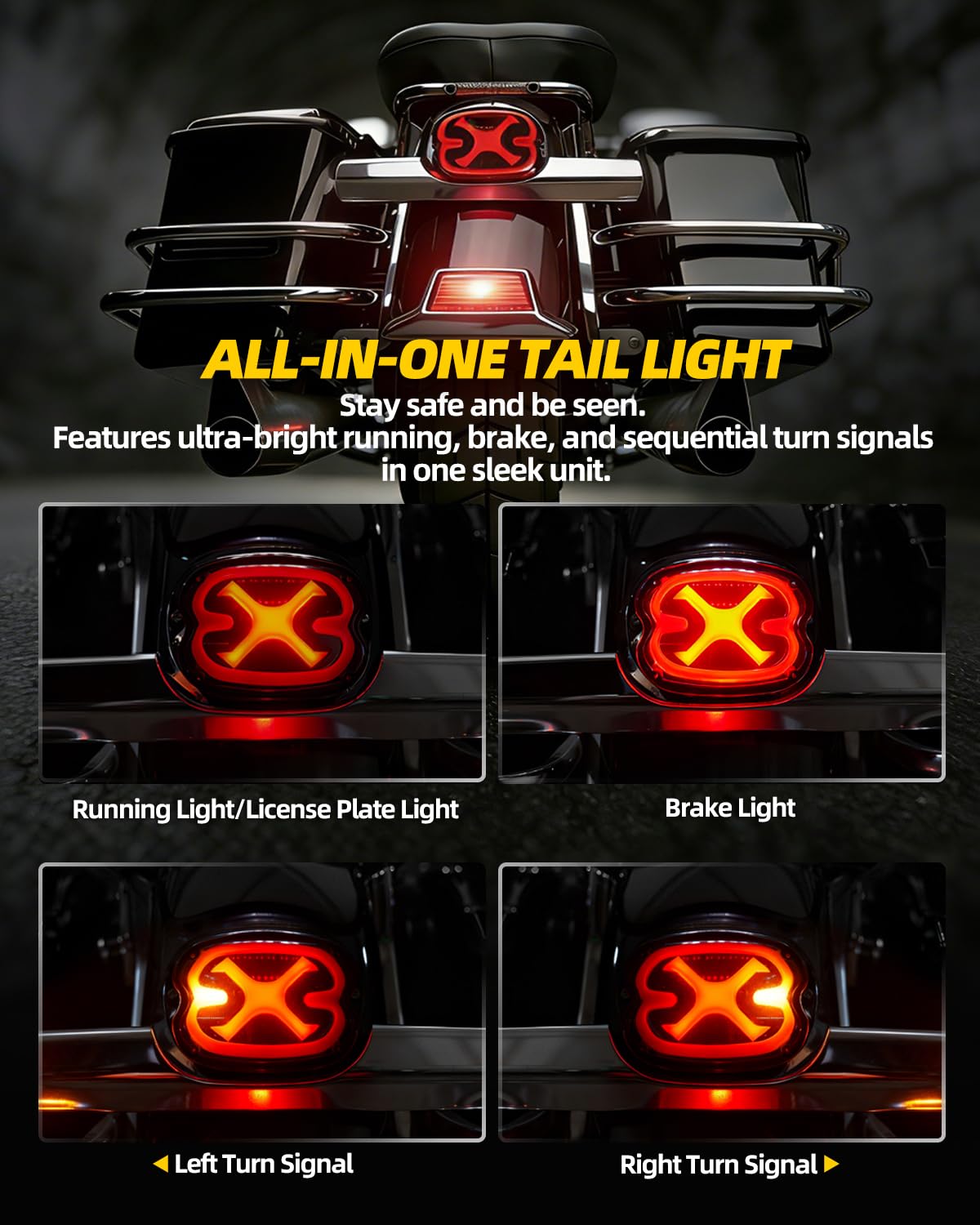 OFFROAD GAMERS installed on Harley rear showing added attitude and improved rear visibility
