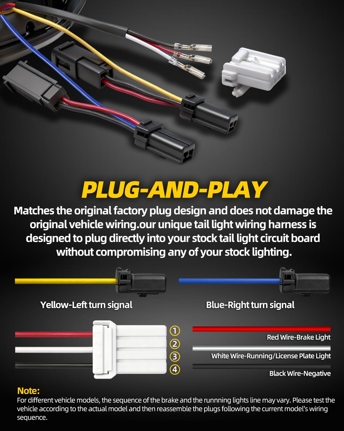 OFFROAD GAMERS focused white license light and amber turn zone showing combined signaling