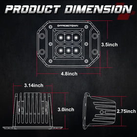 OFFROADTOWN close-up of 6-hole optics for focused long-range illumination