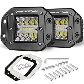 OFFROADTOWN front view flush pods showing slim profile and bright output