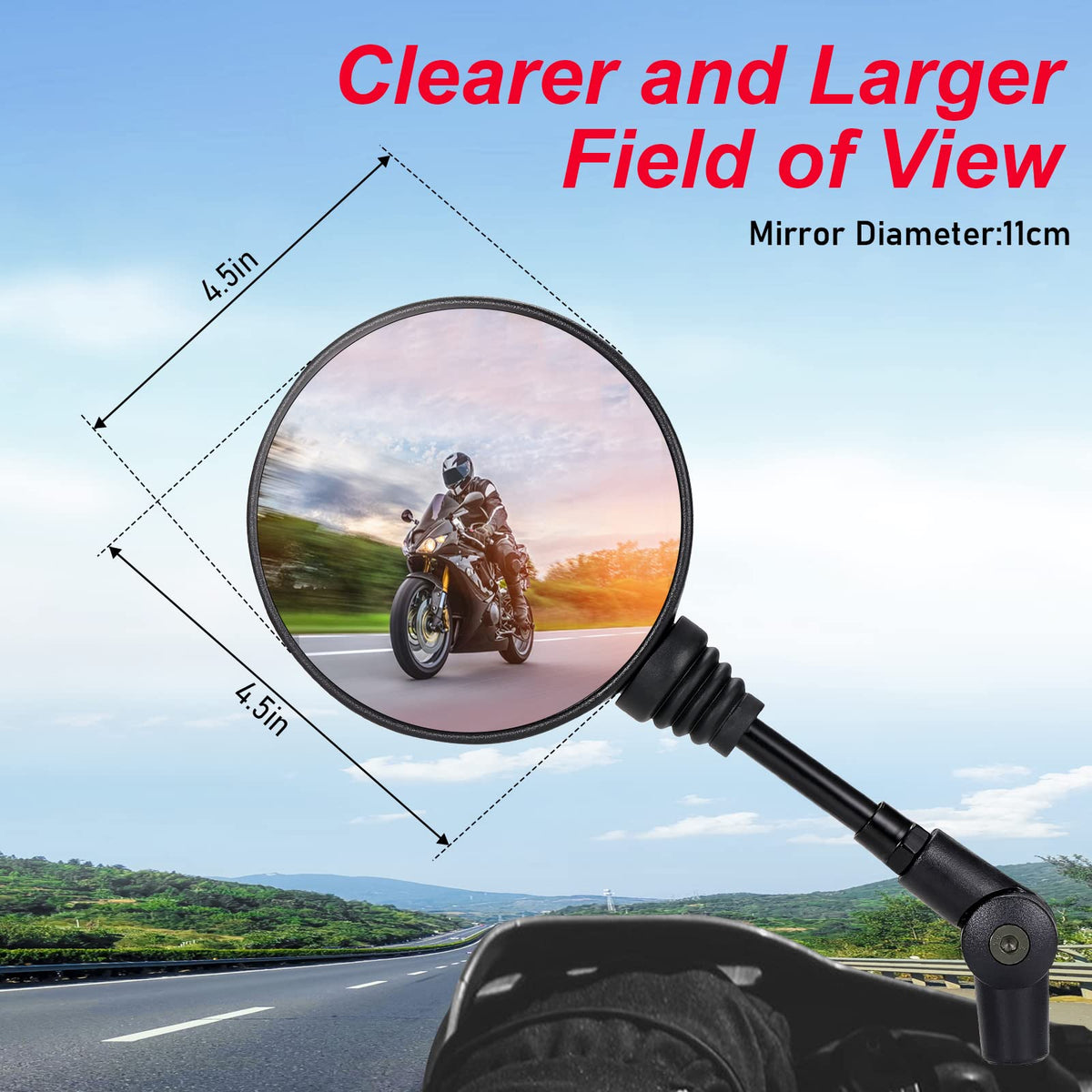 OFIG convex glass close-up highlighting wider viewing angle benefit