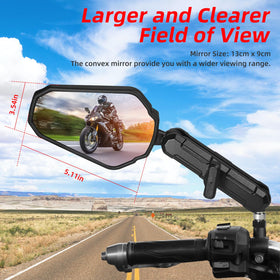 OFIG close-up of convex HD glass demonstrating wider view and clearer reflections