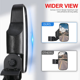 OFIG driver-side mirror mounted on Polaris Ranger showing improved side visibility