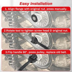 OFIG installed on secondary clutch showing easy in-vehicle belt removal