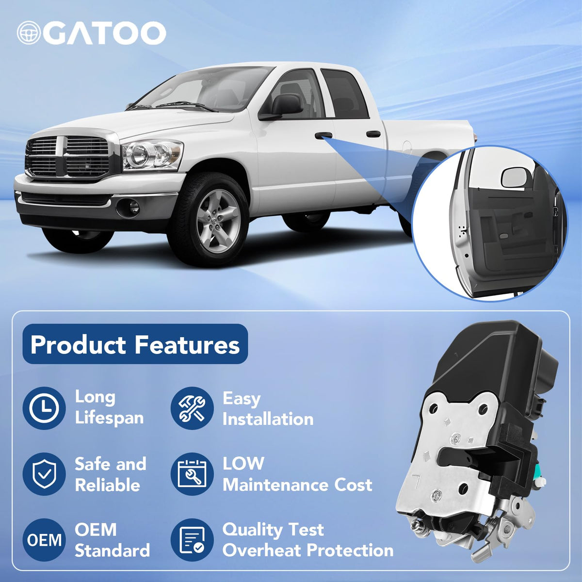 OGATOO actuator installed in a truck door demonstrating restored function