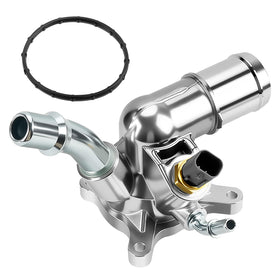 OGATOO front view thermostat housing showing exact-fit flange and ports, ensures leak-free repair