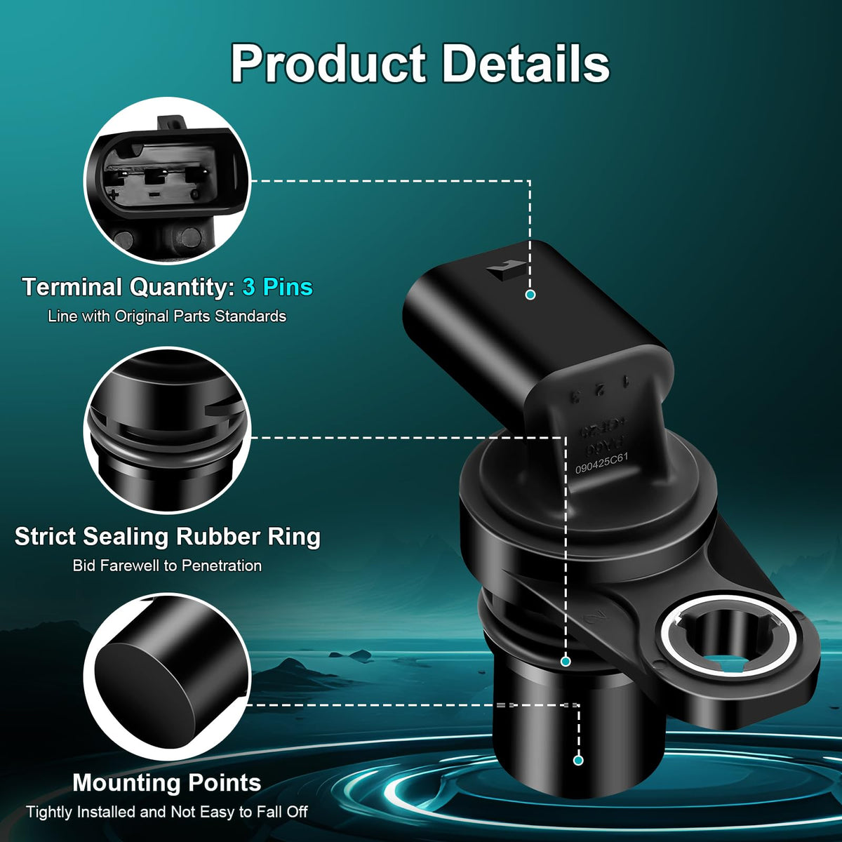 OGATOO camshaft sensor installed on engine illustrates straightforward plug-and-play replacement