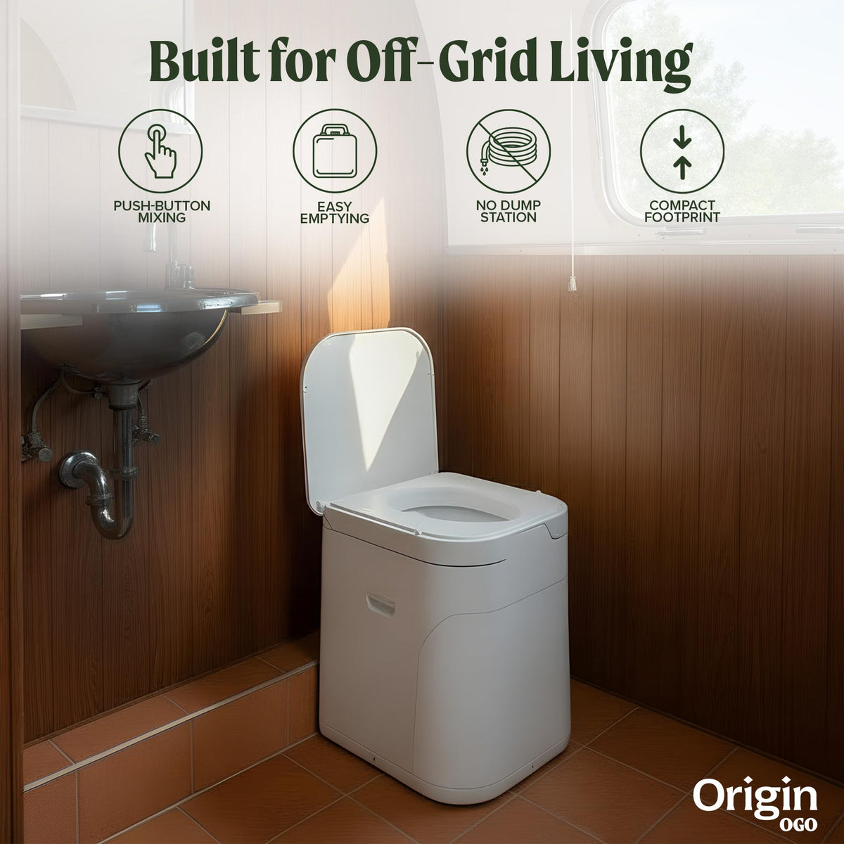 OGO installed in a camper van interior demonstrating space-saving installation