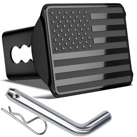 OGYE front view of American flag hitch cover showing stylish protection