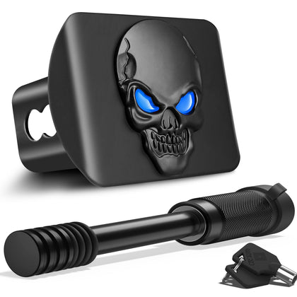 OGYE metal skull hitch cover front view showing bold emblem and protection