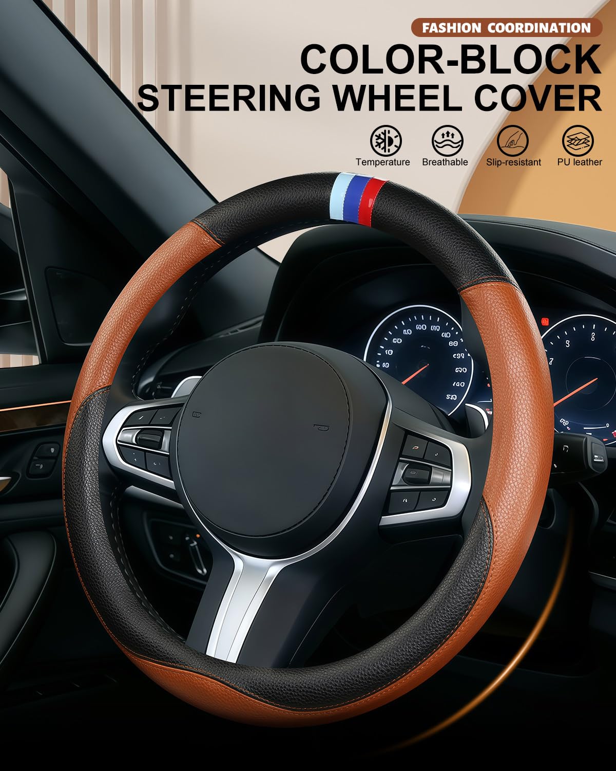 OHHMNKK inner anti-slip lining close-up improving grip and preventing cover slip while driving