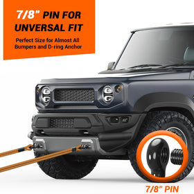 Ohuhu D-ring shackle attached to a tow strap demonstrating reliable connection