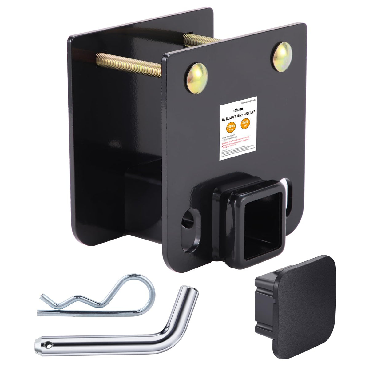 Ohuhu front view of 2-inch receiver showing solid construction and ready-to-mount benefit