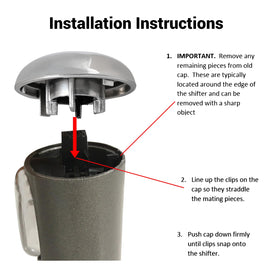 OICCTBF cap next to ruler showing true size and easy compatibility with factory shifter