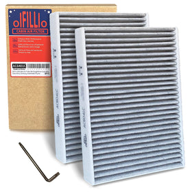 OIFILLIO front packaging for BMW cabin filter showing contents and benefit