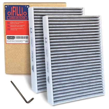 OIFILLIO front packaging for BMW cabin filter showing contents and benefit