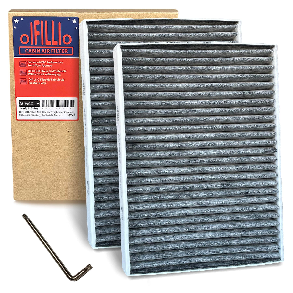 OIFILLIO front packaging showing 2-pack and BMW compatibility benefits