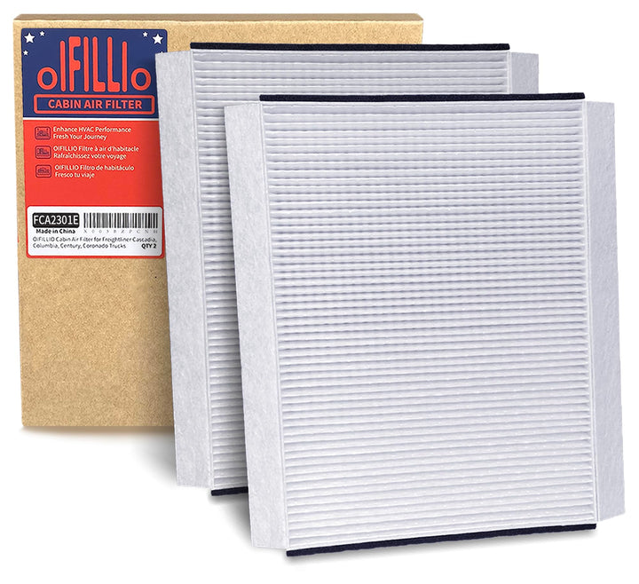OIFILLIO front packaging showing Volvo cabin filter and part compatibility benefits