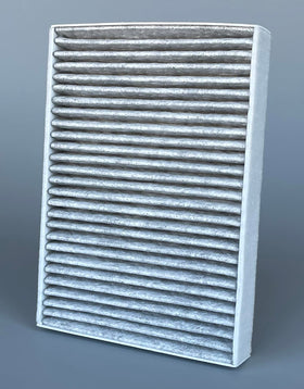 OIFILLIO filter installed in BMW HVAC housing for fast direct-fit replacement
