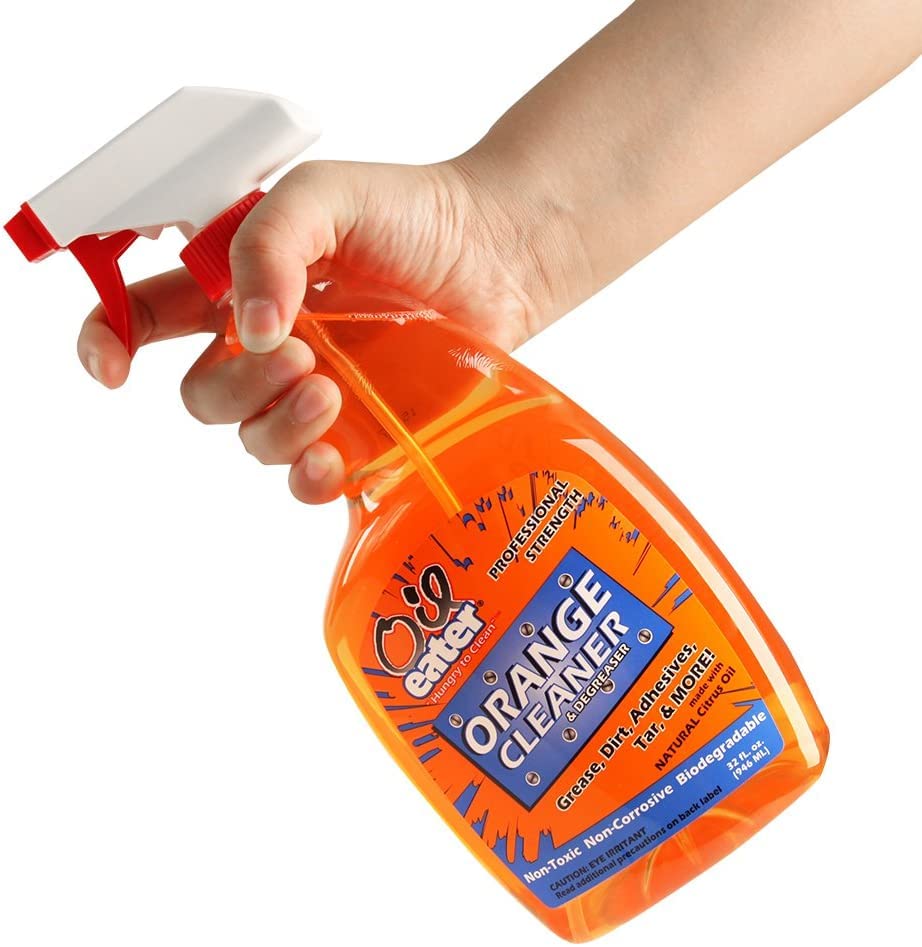 Oil Eater trigger spray close-up demonstrating easy power spray application