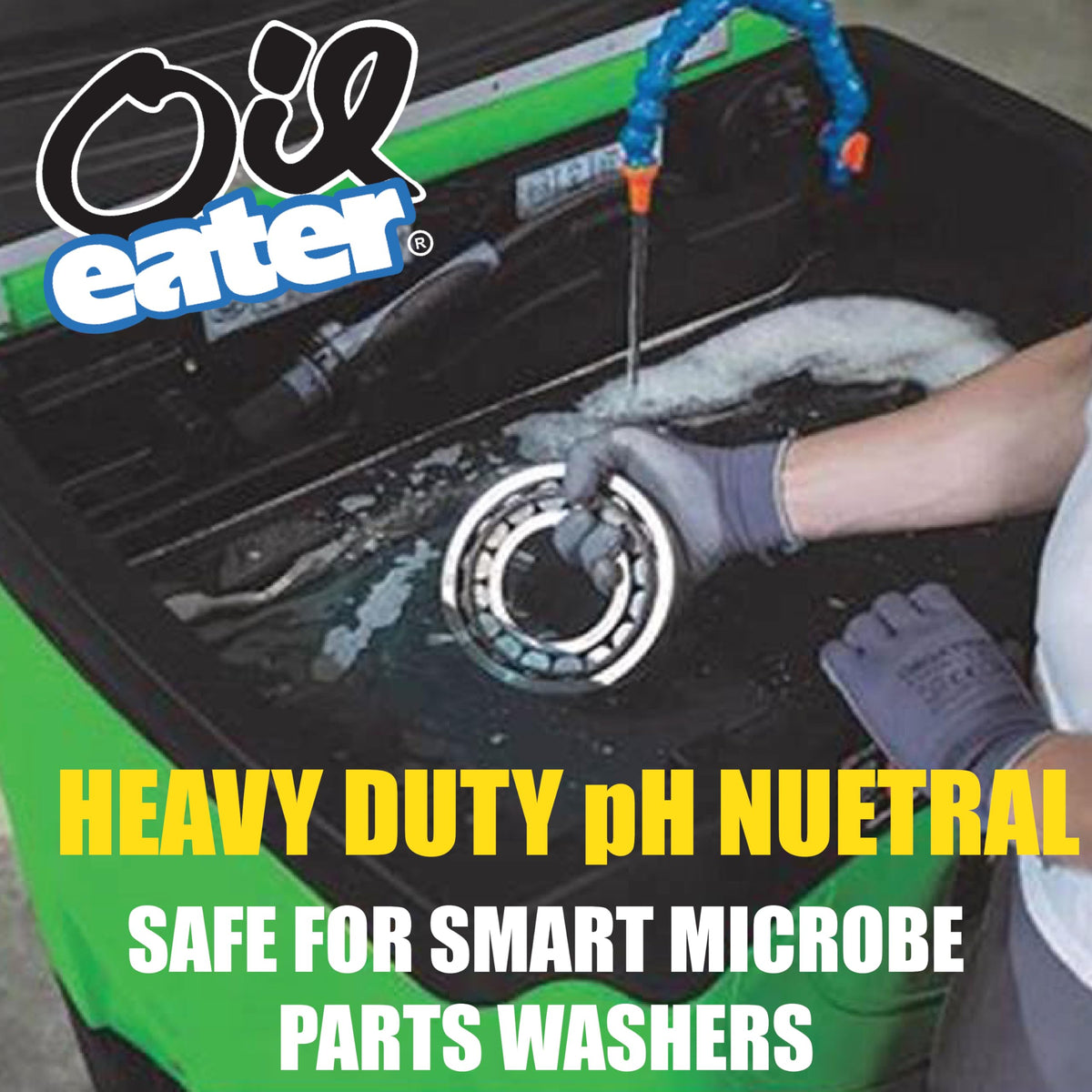 5-gallon Oil Eater pail beside tools to show scale and shop-ready size