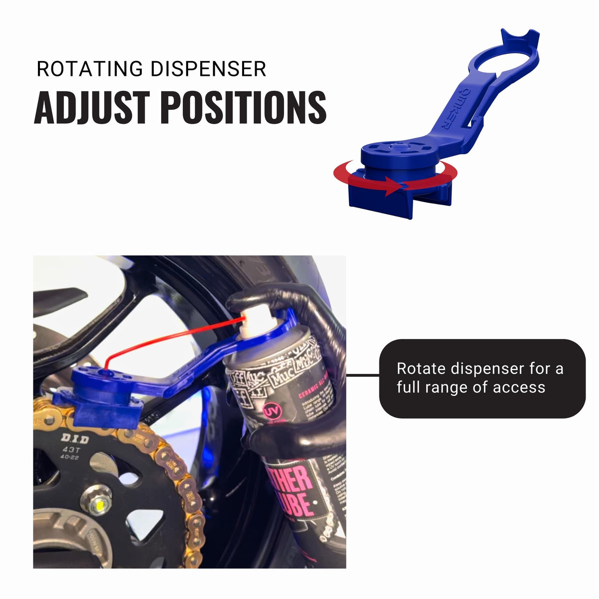 Oinker rotatable head demonstrating adjustable angle for better access