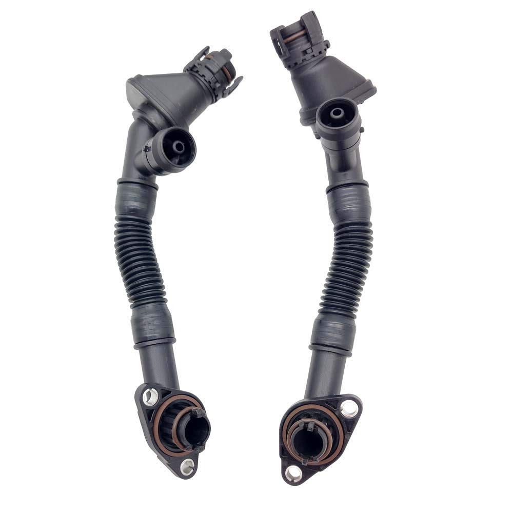 OKAY MOTOR front packaging showing the two N63 crankcase vent hoses and benefits clear fitment