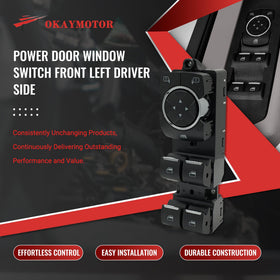 OKAY MOTOR switch installed in door panel illustrating seamless factory fit and restored function
