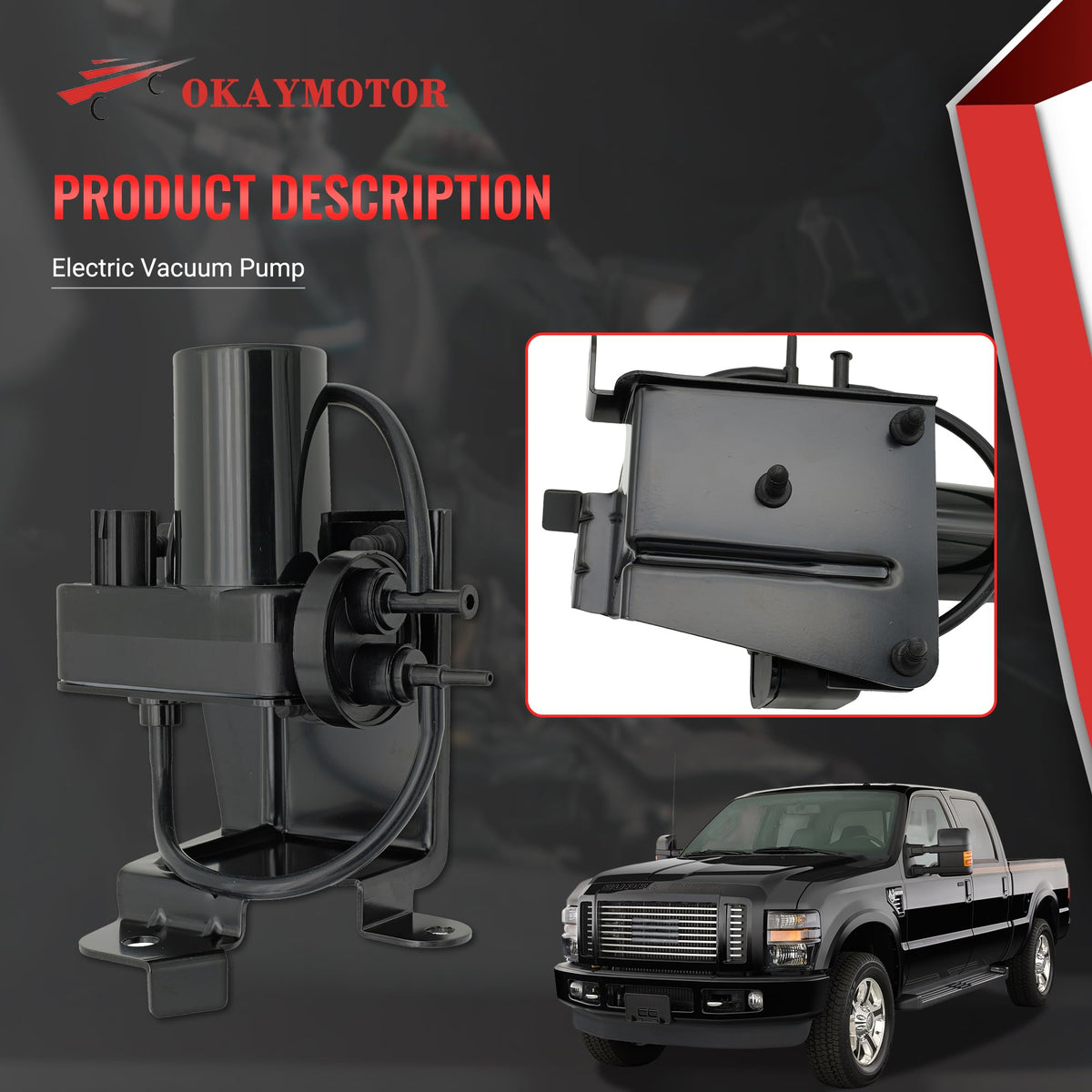 OKAY MOTOR mounted in engine bay demonstrating correct placement and ease
