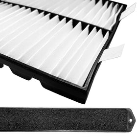 OKBA cabin air filter media close-up showing dense fiber for better particle capture