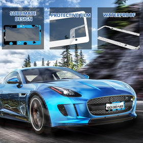 OKBA license plate frame mounted on car bumper showing easy installation benefit