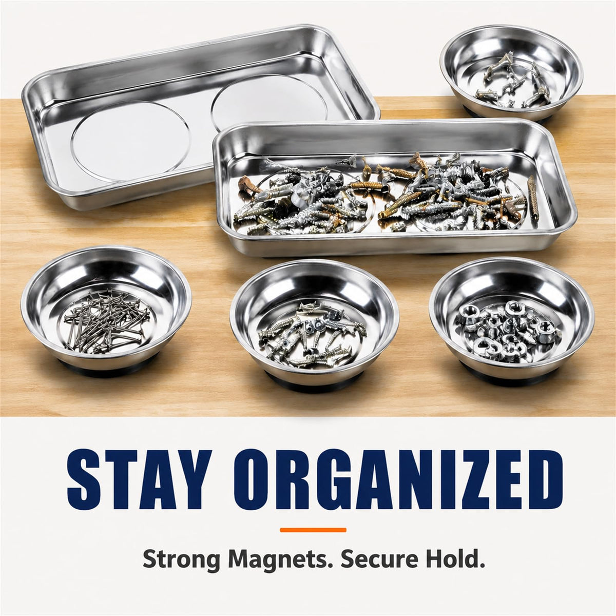 Okllen on a workshop bench organizing fasteners and improving project efficiency