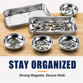 Okllen on a workshop bench organizing fasteners and improving project efficiency