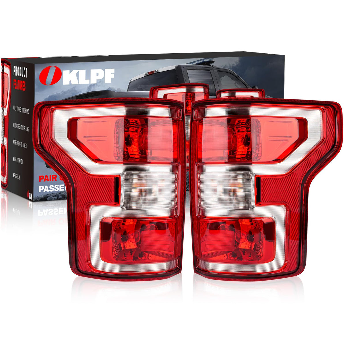 OKLPF front view of taillight assembly showing full lens and improved appearance