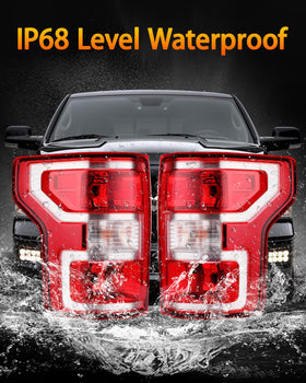 OKLPF taillight mounted on right passenger-side Ford F-150 illustrating OEM alignment