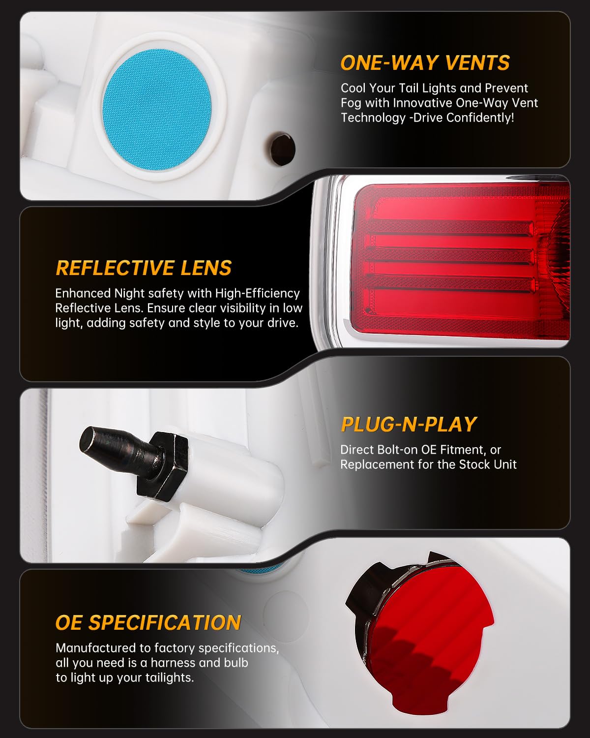 OKLPF taillight next to ruler showing size and mounting points benefit