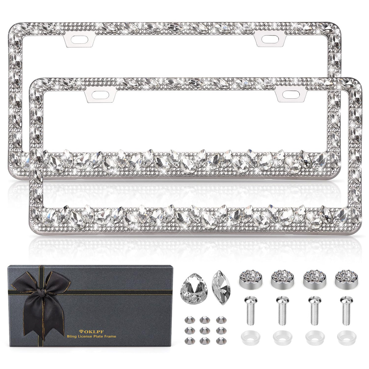OKLPF front packaging showing silver frame and gift box, stylish presentation benefit