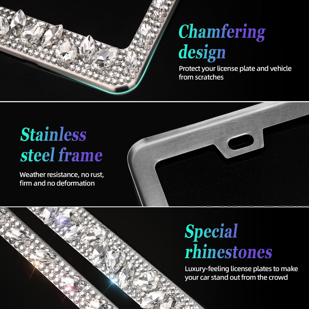 OKLPF frame mounted on car rear reflecting light, demonstrates eye-catching on-road sparkle benefit