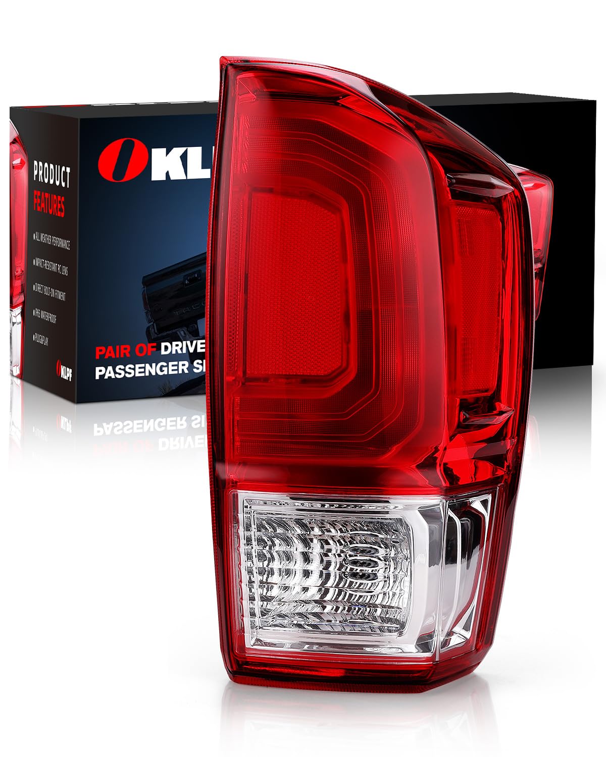 OKLPF front view of right tail light showing OEM-style appearance and easy fit